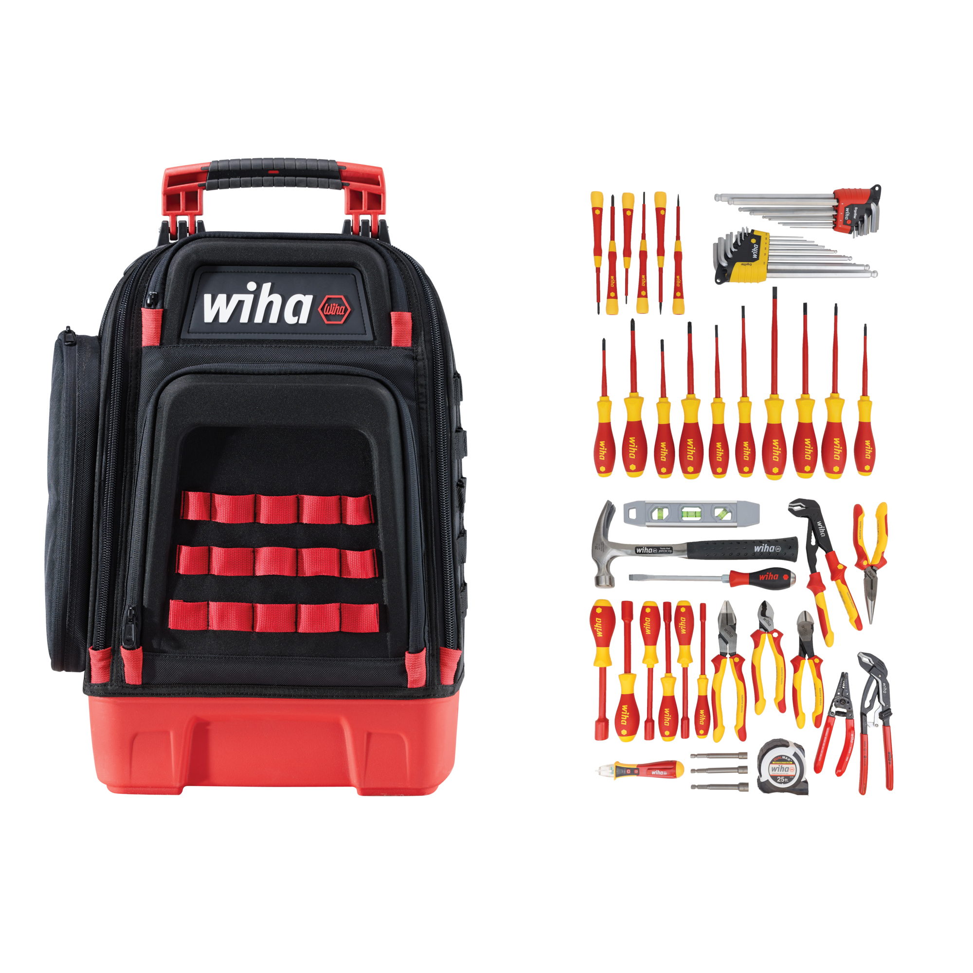 Wiha, HEAVY DUTY TOOL HAULER BACKPACK, Color Black, Pockets (qty.) 3 Material Combination, Model# 91869